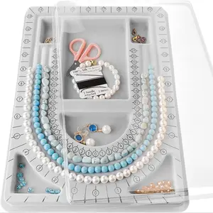 Jewelry Bracelet Necklace Making DIY Design Board, Jewelry Tools, Bead Stringing Design Tray, Size Scale Plate, 108 Beads Measurement Disk
