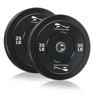 Garvee 35lbs×2 Universal Bumper Plates Set, Weight Plates with Steel Inserts, Bumper Plates, Rubber Coated Strength Training Weights for Barbell Home Gym Lifting