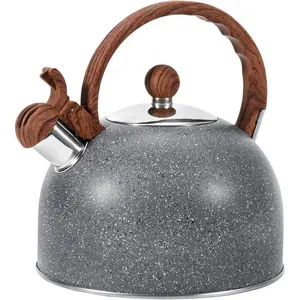 2.7QT/3L Whistling  Kettles for Stove Top, Stainless Steel  Kettle with for Boiling Water Milik or Coffee, Starry Gray  Pots with Wooden Anti Heat Handle