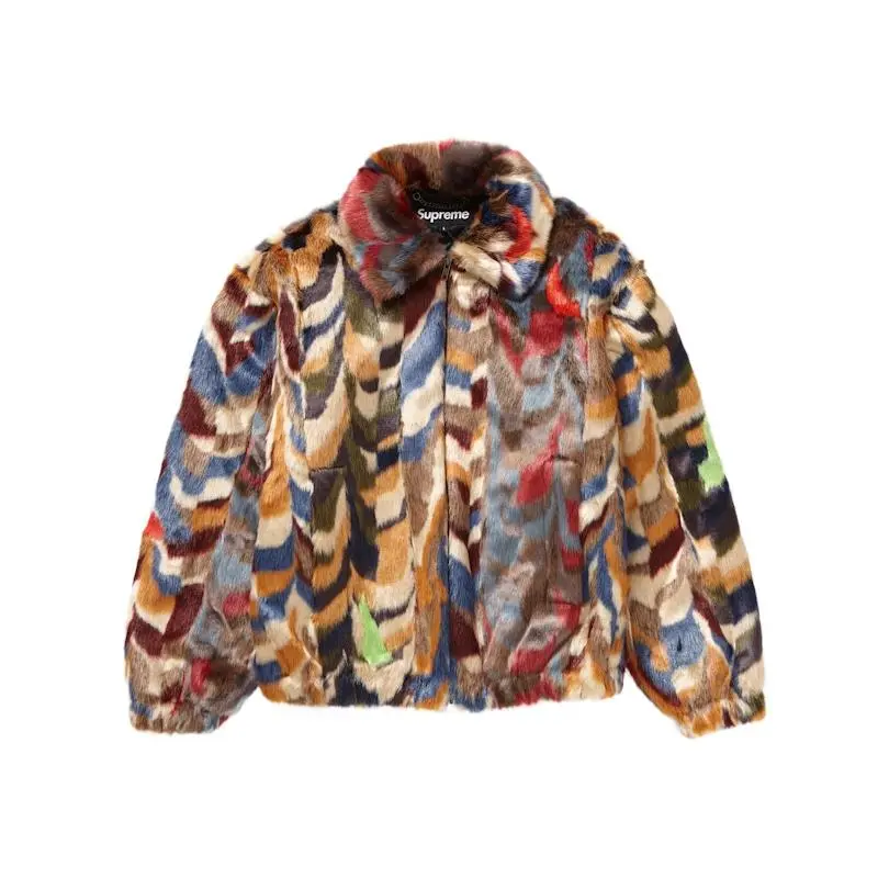 Supreme Men's Faux Fur Bomber Jacket Multicolor, from StockX