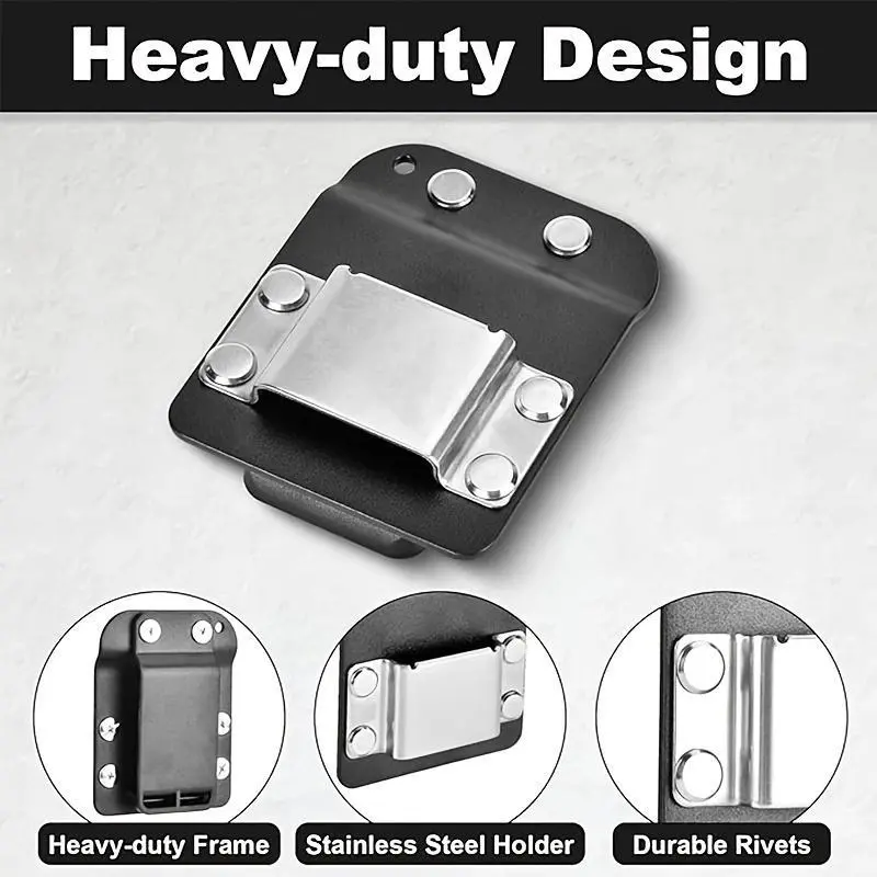 Cordless Drill Belt Clip Holder – Heavy Duty Low Profile Tool Holster with Hook & Loop Closure, Tear Resistant Pouch for Impact Drivers, Nail Guns, Pocket Tools – Universal Fit up to 2 Inch, Must Have Work Gear for DIY & Construction