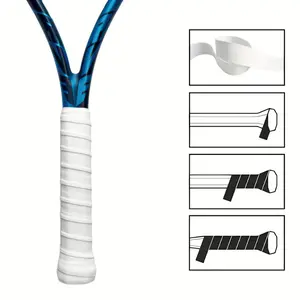 6 Pack Pure White Tennis Overgrip Tape - Dry Feel Non-Slip Shock Absorbing Sweat-Wicking Soft Grip for tennis, badminton, Pickleball Rackets - No Logo Design, Enhanced Control & Durability (for all racket types)