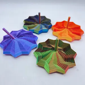 3D Printed Sensory Extension Star Object, Expandable Fractal Hexagon Handle, Honeycomb Rotating Spiral Design, Perfect Gift for Adults, Stress Relief Decoration, Stress Relief Sculptures