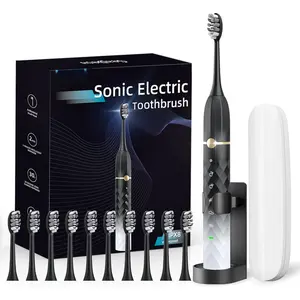 Electric Toothbrush Set, Equipped with 10 Brush Heads and Travel case, IPX8 Waterproof, 2-Minute Timer, 42000 high-Frequency Vibrations, 5 Modes, The First Choice for Gift Giving