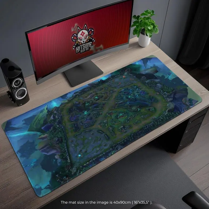 League of Legends Summoner's Rift Map Desk Mat – LoL Gaming Mouse Pad, Esports Gamer Desk Accessory, Gift for League Fans