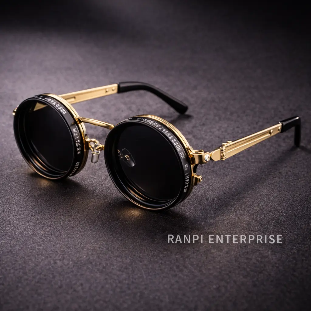 Royal Eclipse Round Sunglasses – Gold Frame Fashion Eyewear