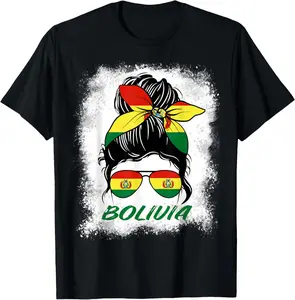100%cotton Bolivia Bleached Bolivian Bolivian woman girl T-Shirt
