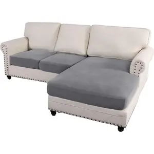 H.VERSAILTEX Sectional Couch Covers 3 or 4 Pieces Sofa Seat Cushion Covers L Shape Separate Cushion Couch Chaise Cover for Both Left/Right Sectional Couch