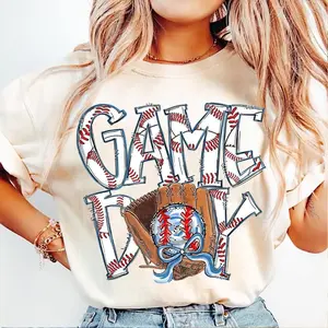 Game Day Baseball Coquette, Brushstroke Baseball, Checkered Baseball Bow, Baseball Mama, Baseball Mom T-shirt