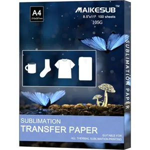 Sublimation Paper 100 Sheets 8.5x11 inch Heat Transfer Paper 105g Compatible with Inkjet Sublimation Printer