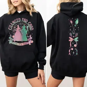 Wicked Musical Shirt 2 Sides, Wicked Defy Gravity Changed For Good Sweatshirt, Wizard Movie Fan Tee, Pink Green Together We’Re Unlimited Hoodie