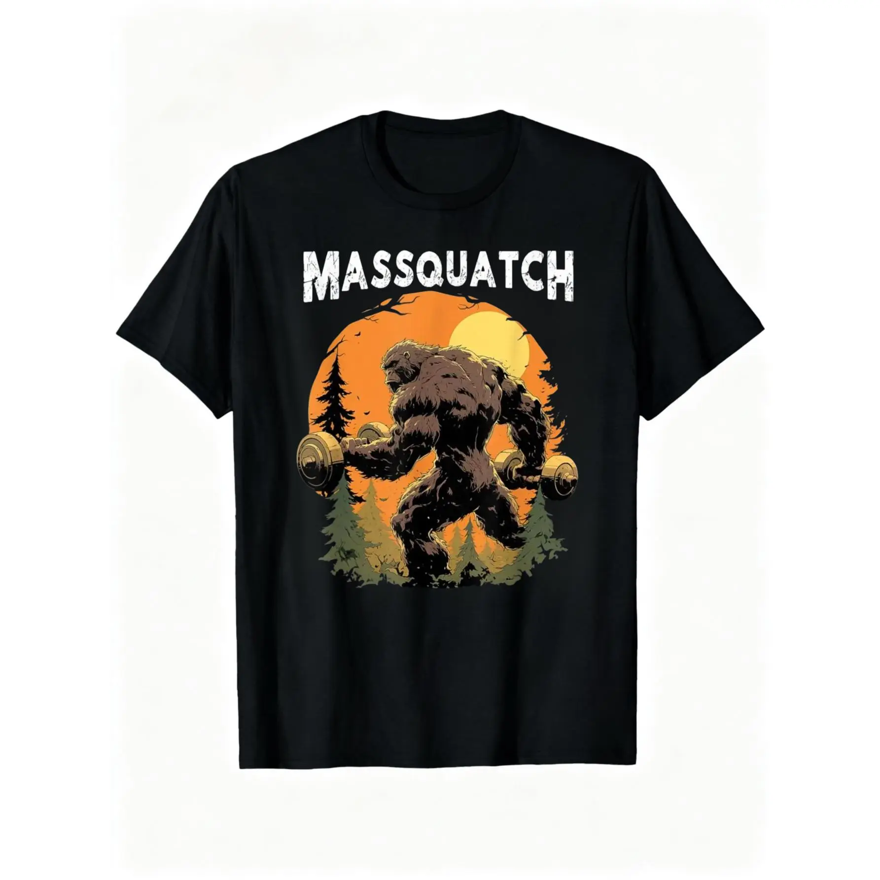 Bigfoot Massquatch Funny Sasquatch Workout Gym Weightlifter T-Shirt