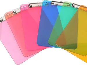 Colorful, Sturdy, Lightweight Plastic Clipboards, Pack of 6, Letter Size, Assorted Colors