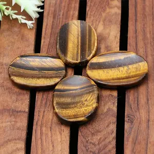 3pcs Natural Tigers Eye Worry Stone, Anti-Anxiety Palm Stone, Healing Crystal Fidget Stone Chakra Worry Stones Wellness Gift