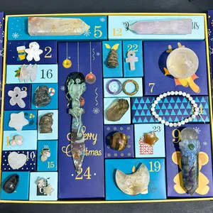 【Star Gate】Random 1 count Luxury Crystal Advent Calendar 24 Days – Unique Healing Stones & Christmas Surprise Gift Set