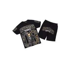 Fields Black Graphic T-Shirt Short Set