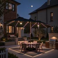 Dark Grey | RGB Lighted Umbrella with Base