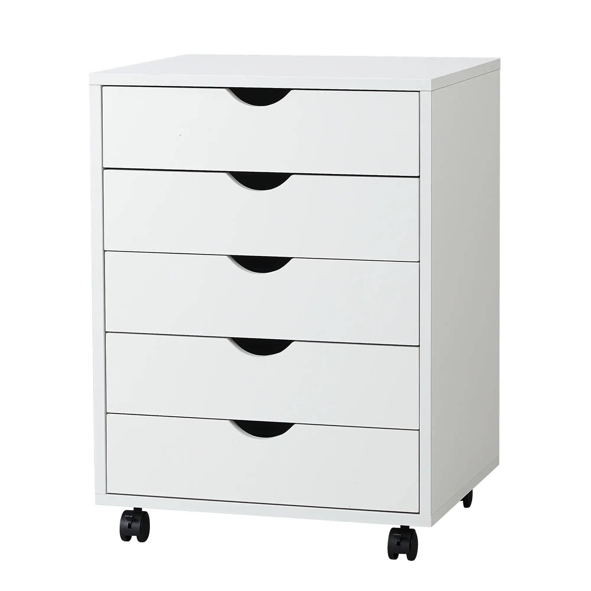 5 Drawer Chest-  Storage Cabinets Wooden Dresser Mobile with Wheels Bedroom Organizer Drawers for Office