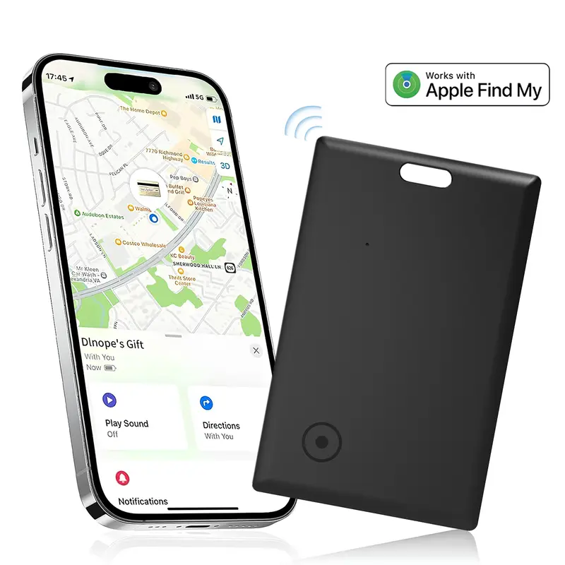 Wallet Tracker Card, Thin Finder, GPS Tracker, Item Locator for Luggage Tags, Passports, Phone, IP68 Waterproof Item Locator for Apple Find My