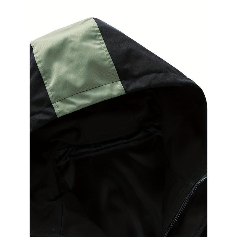 Plus Size Windbreaker Jacket - Casual, Loose Fit, Zip-Up Hooded Workwear with Pockets, Fall & Spring Outerwear | Hooded Jacket | Zippered Jacket