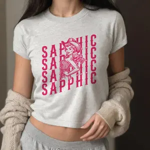 Queer Y2k Crop Top Sapphic Pride Crop Top Femboy Clothing 90s Crop Top Retro Lesbian LGBTQ Gift Bisexual T Shirt Pride Parade Outfit