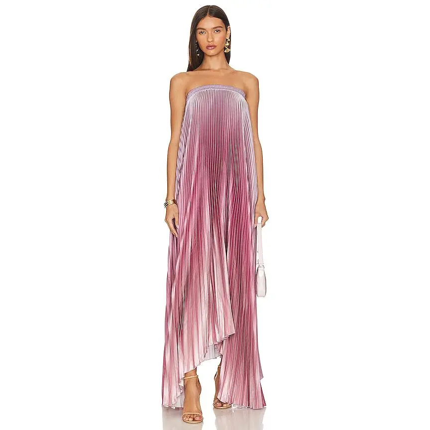 L'IDEE Bisous Strapless Gown in Mauve Ombre