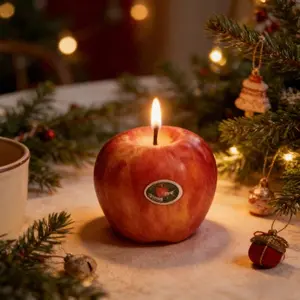 Creative Apple-Form Scented Candle, Luxury Romantic Aromatherapy Fragrant Candle for Elevating Home Interiors, Creating Calming Bedroom Atmospheres And Styling Elegant Tabletop Displays