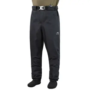 BASSDASH FW09 Men’s Breathable Wading Pants Waist Waders with Pockets Waterproof Fly Fishing Stocking Foot Lightweight