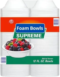 Supreme Heavyweight Foam Bowls, 12 oz., 100 ct. for special occasions and everyday meals prevent tabletop messes
