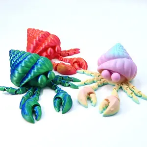 Charming 3D Printed Crab Toy, Large Eyes & Flexible Body, Stress Relief Anxiety Toy, Kids Desktop Decoration, New Novelty Item