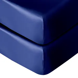 Bedsum 2 Pieces Satin Fitted Sheet with Super Soft and Silky Smooth 28" x 52"