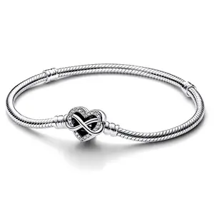 925 Sterling Silver Infinity Heart Bracelet For Women | Dainty Non Tarnish Waterproof Hypoallergenic Everyday Stacking Jewelry | Sentimental Graduation Gift For Daughter Sister Best Friend