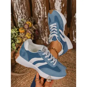 Women's Colorblock Retro Dad Shoes, New Stay Real Letter Casual Sneakers, Soft Sole Breathable Sports Style Footwear, Trendy Walking Sneaker