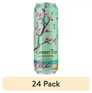 (24 pack) AriZona Green Tea with Ginseng & Honey, Caffeine-Free, 22 fl oz