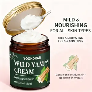 Wild Yam Cream, Wild Yam Extract, Hydrating Locking Moisture, Smooth Skin, Full Body Use, 80g, Gentle on Sensitive Skin, Portable
