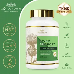 Dr. CROWN Liver Support Supplement for Cleanse, Detox & Repair with Milk Thistle, NAC, ALA & Turmeric - 120 Capsules