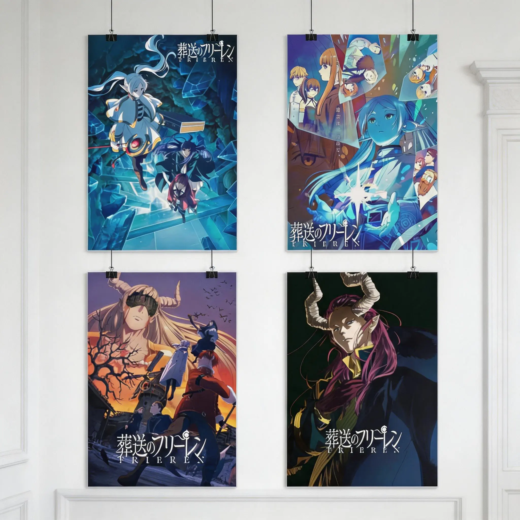 Premium Frieren: Beyond Journey's End Anime Poster Set - Includes Frieren, Fern, Stark, Himmel & Iconic Villains, Fantasy Art, Gallery Wall Decor for Bedroom, Dorm