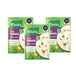Knorr - Arroz Primavera 3 pack  (155g each) | Traditional White Rice with Real Vegetables, Authentic Homemade Taste - Ready in 10 MIN.