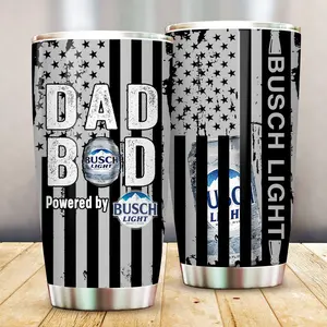 Dad Bod Busch Light Beer 20oz Tumbler Insulated , Father’s Day Gift - Drinkware Flasks Bottles Bottled Portable Washable Reusable Stylish Beverage Mug