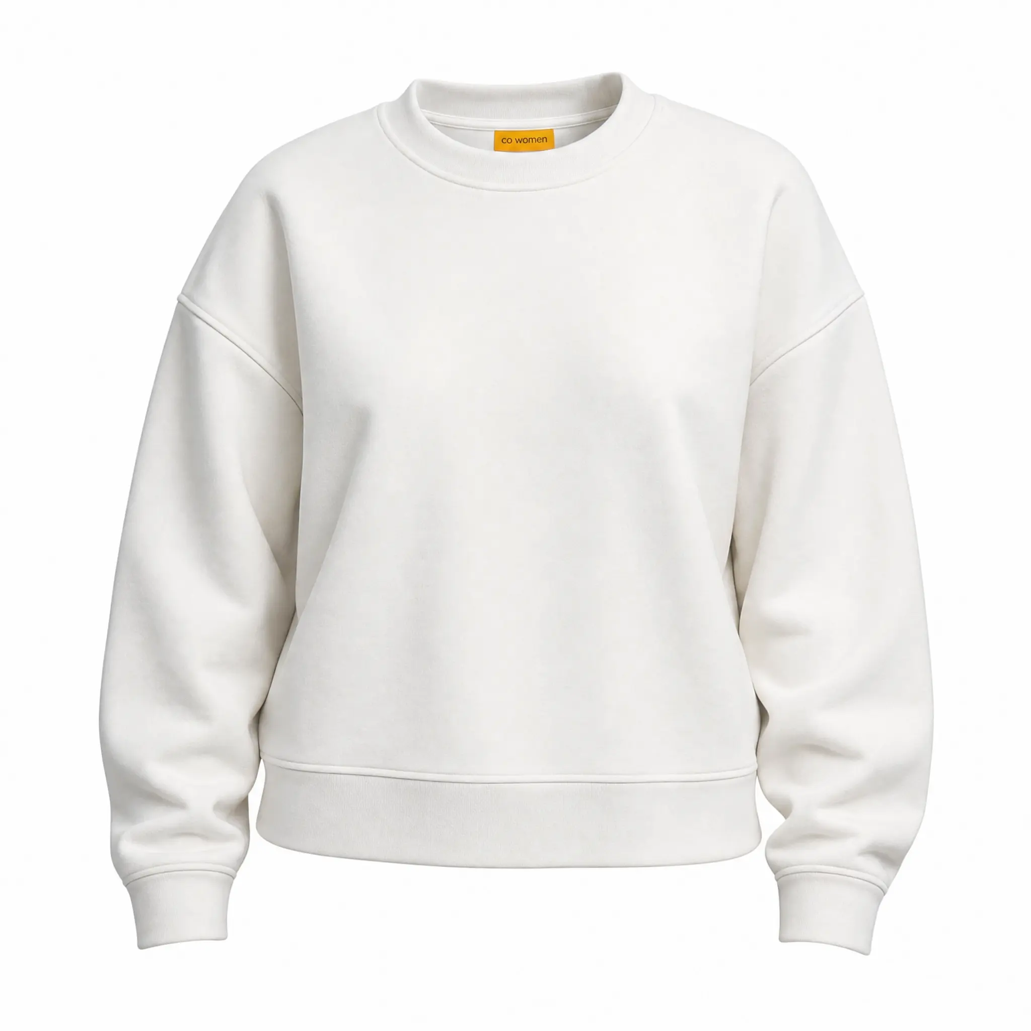 Yellow Label Co Cozyyy Crew (Cream 100% Cotton Crewneck Sweatshirt)