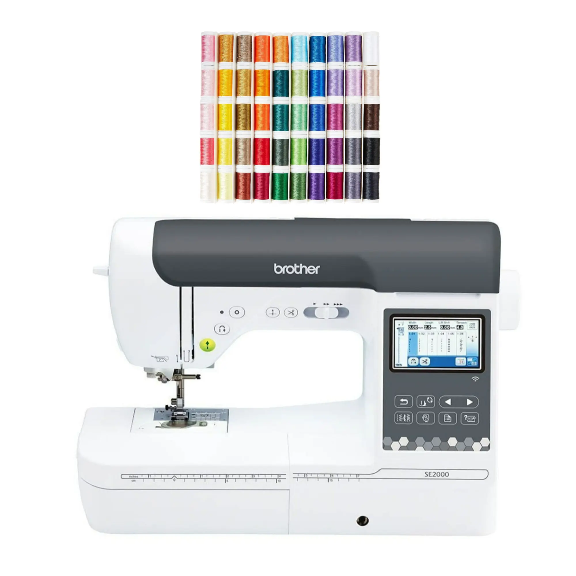 Brother SE2000 Computerized Sewing and Embroidery Machine, Bundle with 50 Spools Thread Set