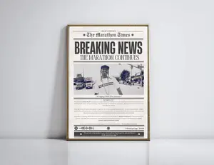 Nipsey Hussle Newspaper Poster|The Marathon Continues Print|Hustle & Motivate Wall Art|Hip Hop|UNFRAMED