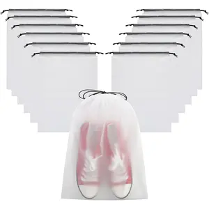 Transparent Shoe Bags for Travel Large Clear Shoes Organizers Storage Pouch with Rope for Men and Women 13 Pack