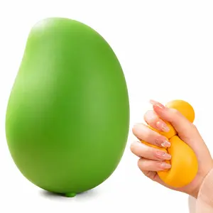 Heat Sensitive Color Changing Mango Stress Ball Set - Stretchy Slow Rising Sensory Squishy Toys for Anxiety Relief, Fun Desk Fidget Gadgets, Party Favors, Stocking Stuffers, Classroom Rewards for Kids & Adults
