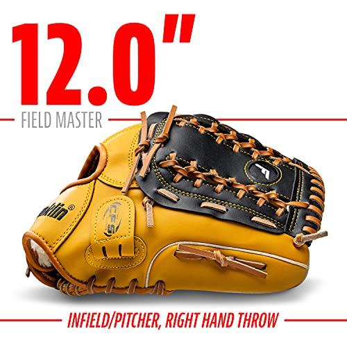 Franklin Sports Baseball + Softball Gloves - Field Master Adult + Youth Baseball + Softball Gloves - Right Hand + Left Hand Gloves - Infield + Outfield Mitts - Multiple Sizes + Colors