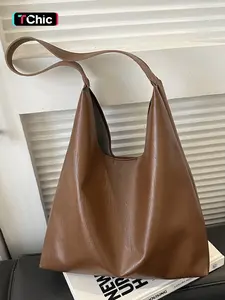 Casual Large Capacity Women's Tote Bag, PU Handbag, Fashionable Crossbody Shoulder Bag, Versatile High-Quality Commuter Bag, Stylish Shopping Tote, Handheld Bag Purse