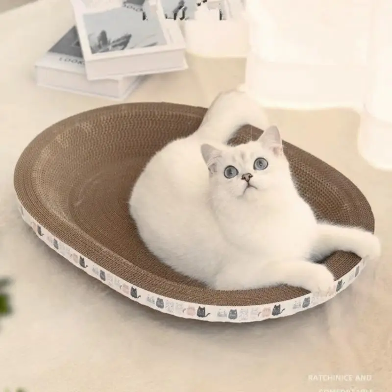 Durable Oval Cat Scratcher Pad Summer Gift, Play and Rest Cat Scratching Pad Cat Paws Grinding Toy, Cats Furniture, Pet Furniture, Cat Supplies Cat Fu