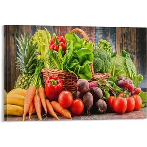 Food Poster Vegetable Kitchen Room Decor Dining Canvas Wall Art Posters Framed-Wall Art Painting Gifts Decoration Colorful Ornaments Photo Artistic