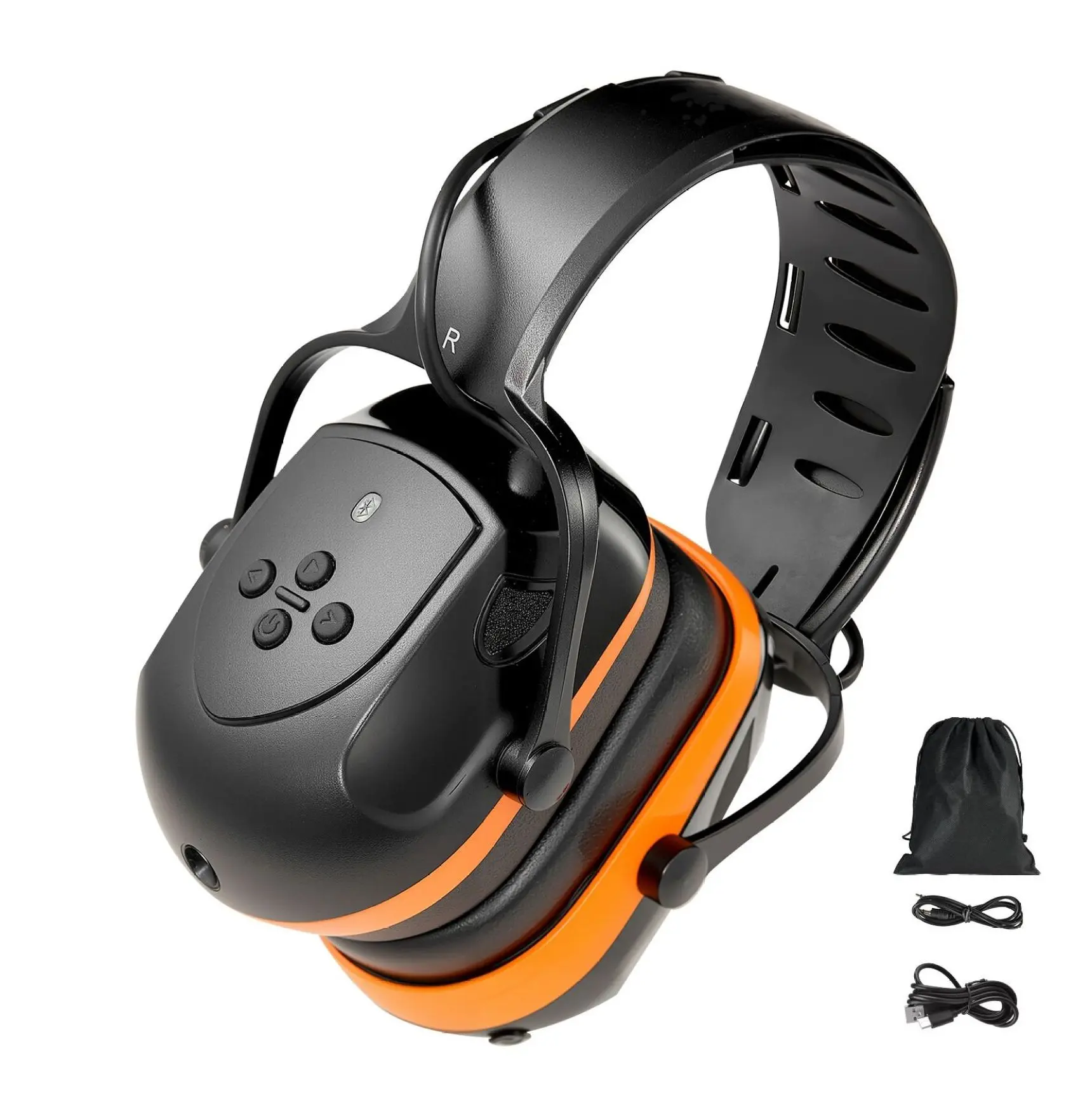 Safety Earmuffs Electronic, NRR23dB Noise Reduction Headphones, 5.1 Bluetooth Hearing Protection for Shooting, Hunting, Manufacturing, Lawn Mowing Rechargeable