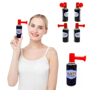 Party Air Horn 2 pc Handheld Mini Air Horn Loud Noise Maker for Sports Parties & Outdoors Red & Black Design Compact Portable Festive Touch